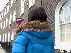 cheeky british milf flashes her cute perky tits outdoors for thrills