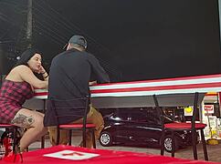 Brazilian Wife Bent Over Doggystyle Cuckold Outdoor by Old Guy