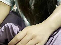 Asian Babe Jerks Boyfriend's Cock in Explosive Handjob