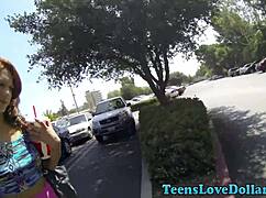 Young amateur teen takes outdoor cumshot in HD