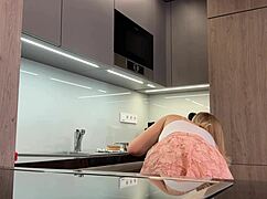 BIG BOOBS BLONDE COLLEGE GIRL FLASHES FAT ASS In Miniskirt