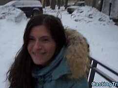 casting newbie, slowly strip tease then bend over for camera