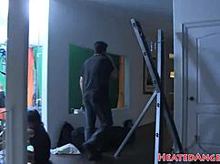 Goth babes with piercings tattoos strike poses backstage during their edgy photo shoot