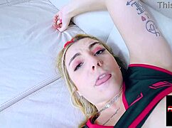 young blonde slut begs for deep anal creampie in her tight ass