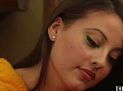 Country Girl Fingers Her Petite Pussy to Explosive Orgasm by the Warm Fire Glow