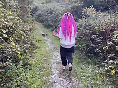 muscular guy dominates skinny teen in forest rough fucking spanking pussy creampie deepthroat cum in mouth squirting