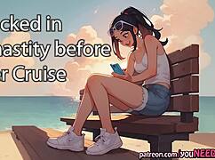 your girlfriend locks you in chastity before her cruise...
