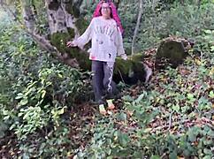 muscular guy dominates skinny teen in forest rough fucking spanking pussy creampie deepthroat cum in mouth squirting