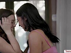 Sorority babes dive into each others wet shaved pussies hardcore!