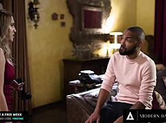 boyfriend chokes blonde cadence lux's throat before slamming her into total submission