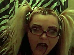 hey nerdy teacher with pigtails gives me the best amateur pov blowjob ever
