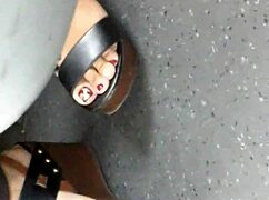 i cant stop staring at these mature feet candid in wedges sandals... so hidden n sexy