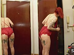 stepmom sneaks sucking and fucking stepson while chatting with husband on phone