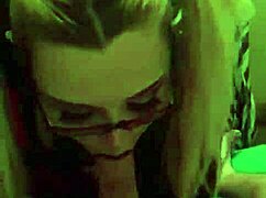 hey nerdy teacher with pigtails gives me the best amateur pov blowjob ever