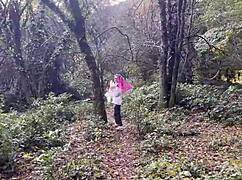 muscular guy dominates skinny teen in forest rough fucking spanking pussy creampie deepthroat cum in mouth squirting