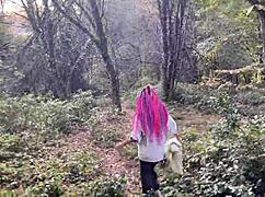 muscular guy dominates skinny teen in forest rough fucking spanking pussy creampie deepthroat cum in mouth squirting