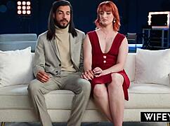 Wifey milf queen mirage rides huge bbc bent over while husband watches