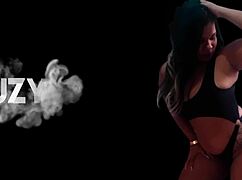 Brunette bbw seduces neighbor's monster cock after party, sucking interracial fat ass fetish.