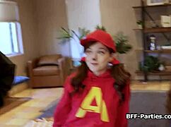 trick or treat gone wild foursome busts stealing teen girlfriends in halloween thongs 👻🍑