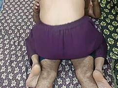 Amateur south indian lovers strip for homemade anal creampie, her big pussy belly shaking hard.