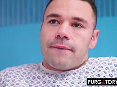 Holy shit, nurse stella luxx jerks and sucks patient cock in scrubs!