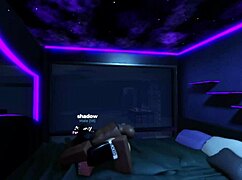 Intense big black cock ravages white whore's wet pussy turning her into obedient sex slave on Roblox