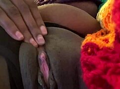 Homemade Ebony Amateur Squirts Easily Solo Then Toys Big Clit