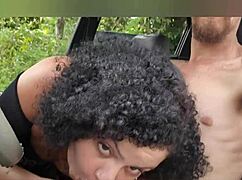 Brazilian Couple Fucks Passionately in Car on Daytime Street