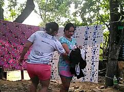 i gave my wife's best friend the best ass and pussy licking she'll never forget outdoors