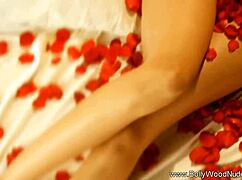 Petite Brunette Performs Gentle Body Cleansing Ritual