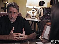 cheating busty milf hairy pussy begs priest forgiveness sucking monster cock doggystyle church!