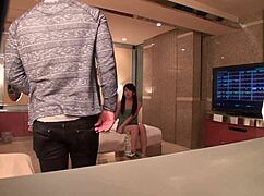 young japanese cutie sneaks bedroom fuck with curvy amateur boyfriend