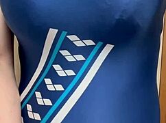 She mixes swimsuit bloomers into her uniform cosplay