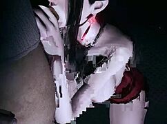 imagine this 3d hentai mage with big tits taking monster black cock deepthroat creampie animated