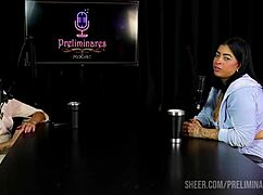 Marcelly melo teases on podcast with bia hot in sheer red