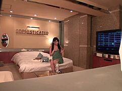 young japanese cutie sneaks bedroom fuck with curvy amateur boyfriend