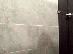 What if he jerks that cock hard in the public toilet stall