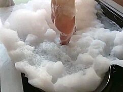 spy on this busty latina brunette getting her big ass fucked while bathing?