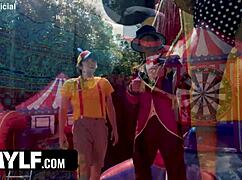 Fucking extra tall milf outdoors she rides cowgirl licks pussy bends over deepthroat