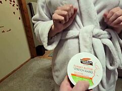 stepmom tells stepson rub lotion slow on my swollen pregnant belly first