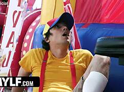 Fucking extra tall milf outdoors she rides cowgirl licks pussy bends over deepthroat