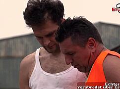 i watch busty german redhead milf take anal in outdoor mmf threesome