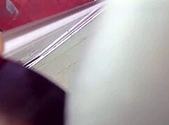 spy on this busty latina brunette getting her big ass fucked while bathing?