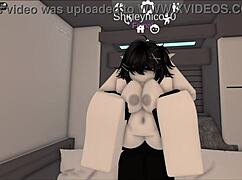 shark slut with big ass tits gets fucked hard in roblox condo game