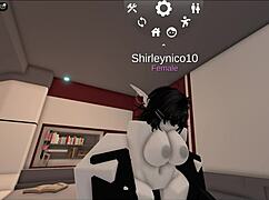 shark slut with big ass tits gets fucked hard in roblox condo game
