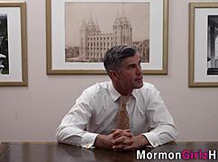 Teen mormon spreads legs missionary for bishop's hardcore voyeur fuck