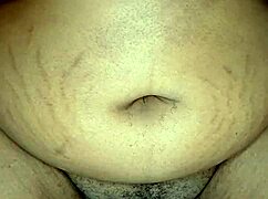 Big Black Cock Teases Webcam Ebony's Fat Hairy Pussy Lips to Orgasm