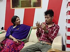 Big Tits Indian Milf Rides Stepson's Cock Missionary Squirting Passionate Creampie!