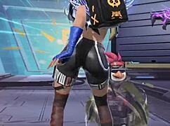 this tight free fire babe twerks so hot it'll drive gamers crazy lol