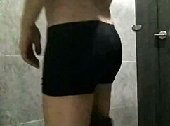 What if he jerks that cock hard in the public toilet stall